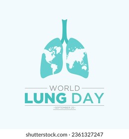 World lung day. Vector illustration of World lung day awareness poster with healthy lungs and inhaler.