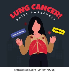 World Lungs cancer day. 1st August Lungs cancer day awareness banner, background, social media post, poster. The theme for 2024 is Stronger Together United for Lung Cancer Awareness.
