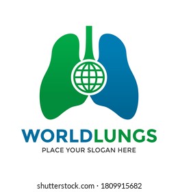 World lungs vector logo template. This design use lungs symbol. Suitable for health or medical.