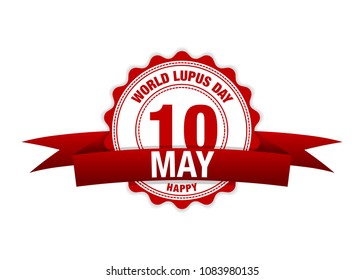 World Lupus Day, 10 May ribbon calendar. vector red
