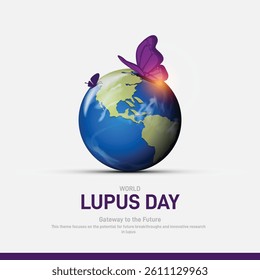 World Lupus Day 2025. World Lupus Day creative banner, poster, social media post, postcard, background, template, backdrop, greetings card, web banner, cover design etc. 