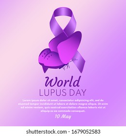 World Lupus Day Design Banner For Social Media, Campaign, And Blog Post. Lupus Autoimmune Disease Vector Illustration.