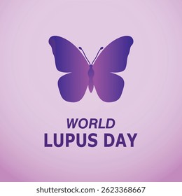 World Lupus Day Design with butterfly icon. World Lupus Day, May 10. World lupus day awareness month background