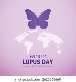 World Lupus Day Design with butterfly icon. World Lupus Day, May 10. World lupus day awareness month background