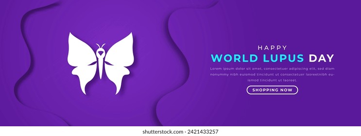 World Lupus Day Paper cut style Vector Design Illustration for Background, Poster, Banner, Advertising, Greeting Card