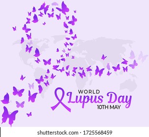 World Lupus Day Vector. Lupus Butterfly Concept. World Lupus Day Background