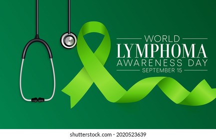 World Lymphoma awareness day is observed every year on September 15, it is a cancer of the lymphatic system, which is part of the body's germ fighting network. Vector illustration