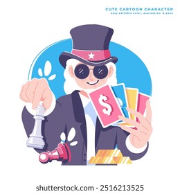 world mafia cartoon character illustration design