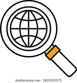 world magnifying vector design icon illustration