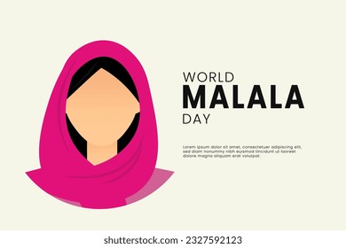 World Malala Day, July 12. Malala day concept. Malala Yousafzai quote, illustration vector svg