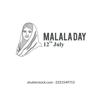 World malala day. Malala day Yousafzai 12 july design vector svg