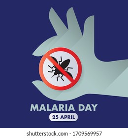 World Malaria Day, april 25th. Vector design suitable for brochure, poster and banner. Mosquito like a symbol of Malaria epidemic.