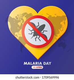 World Malaria Day, april 25th. Vector design suitable for brochure, poster and banner. Mosquito like a symbol of Malaria epidemic.