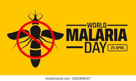 World Malaria Day background banner or poster design template. observed every year in  April. Holiday concept. Use to any Template, card, poster, placard, template.