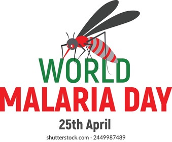 world Malaria Day Banner Logo for Printing website Template vector file 25 April 2024 