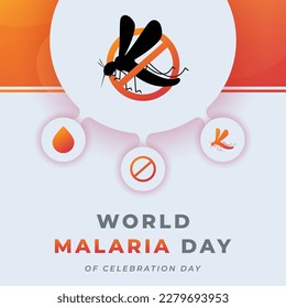 Ilustración de diseño vectorial del Día Mundial de la Malaria para fondo, afiche, cartel, publicidad, tarjeta de saludo