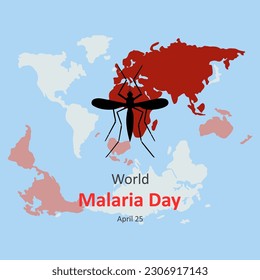 World Malaria Day Concept. Danger bacteria carrier cause dangerous illness, disease design, vector illustration. 25th April World Malaria Day.