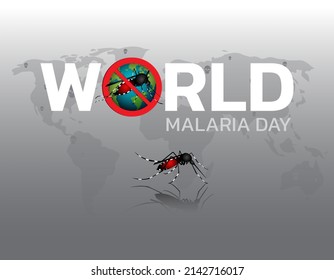 World Malaria Day Konzept Design für Malaria Day. Gut für Banner, Poster, Kampagne. Moskito Silhouette in Zeichengrafik.