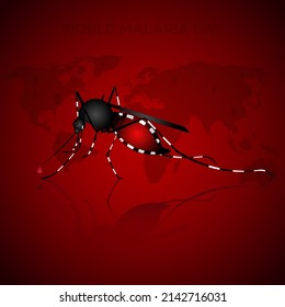 World malaria day concept design for malaria day. Good for banner, poster, campaign. Mosquito silhouette in sign illustration.