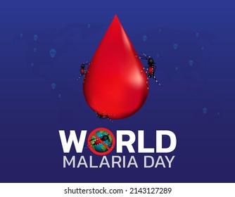 World Malaria Day Konzept Design für Malaria Day. Gut für Banner, Poster, Kampagne. Moskito Silhouette in Zeichengrafik.