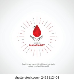 world malaria day. world malaria day creative ads design April 25. social media poster, vector, 3D illustration.