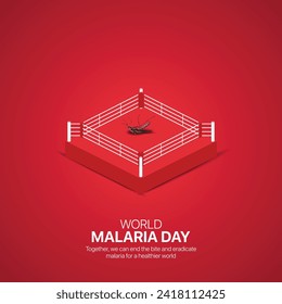 world malaria day. world malaria day creative ads design April 25. social media poster, vector, 3D illustration.