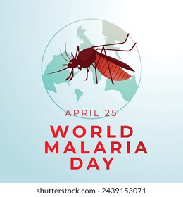 Plantilla de diseño del Día Mundial de la Malaria buena para el uso de la celebración. plantilla de vector de mosquito. vector eps 10. diseño plano.
