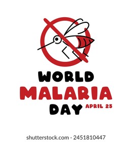 World Malaria Day design vector on white background. April 25. Flat design vector. Poster, banner, card, background. Eps 10.