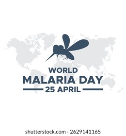 Diseño del Día Mundial del Paludismo, Ilustración vectorial. Anuncio de Vector del día de la malaria y diseño del cartel. Plantilla del Vector del mosquito. Vector eps 10. diseño plano.