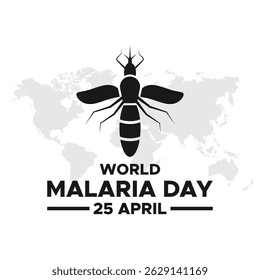 Projeto do Dia Mundial da Malária, ilustração vetorial. Dia da Malária vetor banner e design de cartaz. modelo de vetor de mosquito. vetores eps 10. design plano.