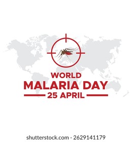 World Malaria Day design, vector illustration. Malaria Day vector banner and poster design. mosquito vector template. vector eps 10. flat design.