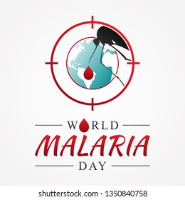 World malaria day with graphic target mosquito. International holiday concept design vector. Vector illustration EPS.8 EPS.10