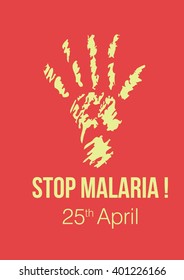 World malaria day. Hand drawn sign of hand vector