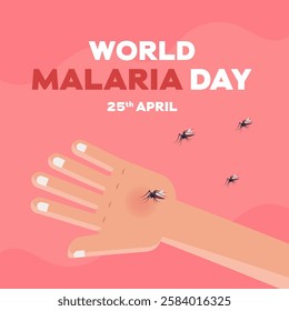 world malaria day illustration in flat style design