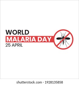 World malaria day logo or banner with mosquito sign