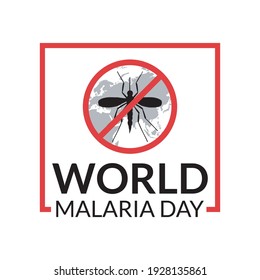 World malaria day logo or banner with mosquito sign