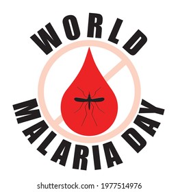 World Malaria Day logo icon design, vector illustration  on white background. 25 April. 