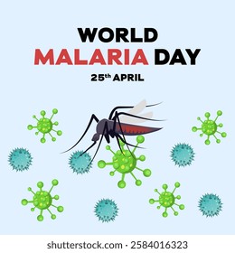 world malaria day with mosquito bringing parasites cause malaria