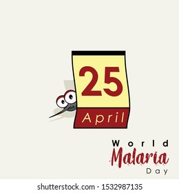 World Malaria Day with mosquitoes hide behind dates
