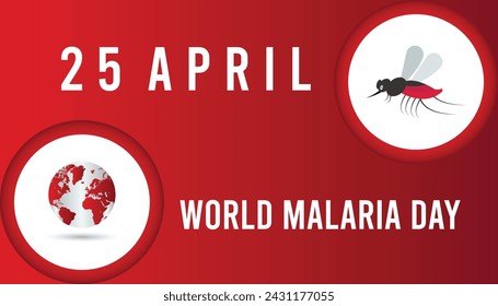World Malaria Day observed every year in April. Template for background, banner, card, poster with text inscription.