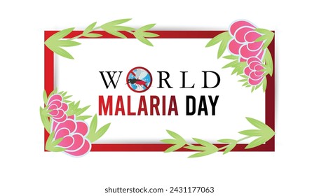 World Malaria Day observed every year in April. Template for background, banner, card, poster with text inscription.