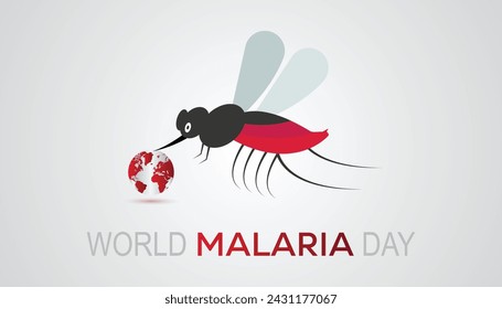 World Malaria Day observed every year in April. Template for background, banner, card, poster with text inscription.