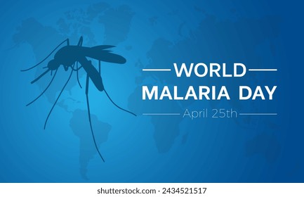 World Malaria Day Observed every year of April 25, Vector banner, flyer, poster and social medial template design.