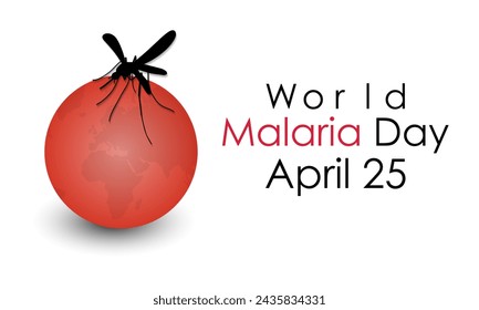 World Malaria Day Observed every year of April 25, Vector banner, flyer, poster and social medial template design.