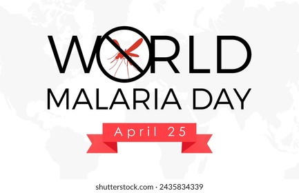 Día Mundial de la Malaria Celebrado cada año el 25 de abril, banner vectorial, volante, póster y diseño de plantilla de medios sociales.