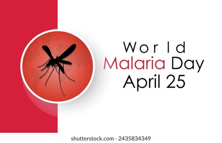 Día Mundial de la Malaria Celebrado cada año el 25 de abril, banner vectorial, volante, póster y diseño de plantilla de medios sociales.
