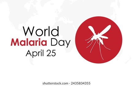 Día Mundial de la Malaria Celebrado cada año el 25 de abril, banner vectorial, volante, póster y diseño de plantilla de medios sociales.