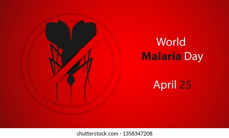 World malaria day poster, vector illustration