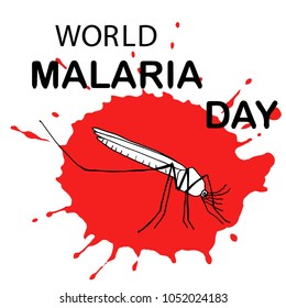 World Malaria Day - suitable for greeting card, poster and banner. 
Vector illustration
