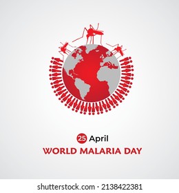 Día Mundial de la Malaria. Plantilla para fondo, banner, tarjeta, afiche. ilustración vectorial.